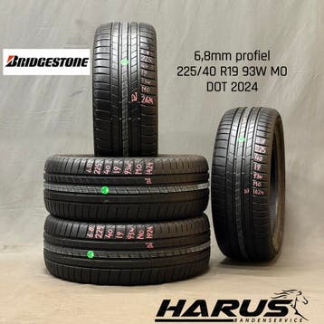 225/40/19 93W MO Bridgestone zomerbanden 6,8mm profiel 4X, Auto-onderdelen, Banden en Velgen, 19 inch, Gebruikt, Ophalen of Verzenden