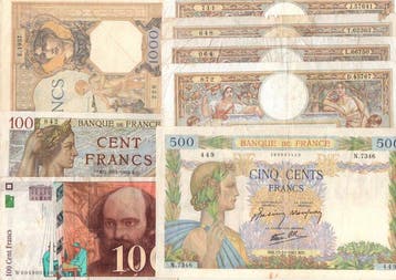 Frankrijk. - 8 Banknotes - Various Dates (Zonder, Postzegels en Munten