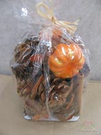 Herfstmix dennenappel deco mix Naturel/Oranje, Hobby en Vrije tijd, Knutselen, Ophalen of Verzenden, Nieuw