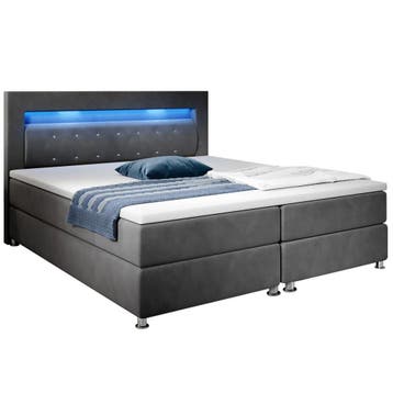 Boxspringbed / Boxspring Vancouver - 140 x 200 cm - Grijs -, Verzenden, Nieuw