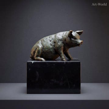 Beeld, Prachtig sculptuur van een varken (Zonder