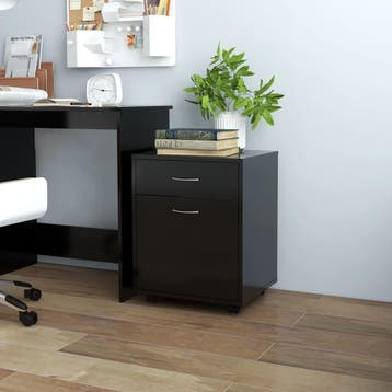 vidaXL Rolkast 45x38x54 cm bewerkt hout zwart, Verzenden, Nieuw