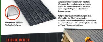 Trapezium Dakplaten 12 Stuks Antraciet Metaal 129x46cm, Verzenden, Nieuw