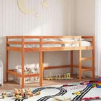 vidaXL Kinderhoogslaper met ladder 80x200 cm massief, Eenpersoons, Bruin, Verzenden, Nieuw