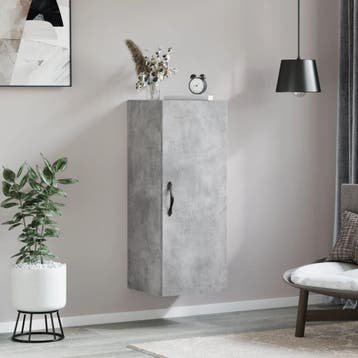 vidaXL Wandkast 34,5x34x90 cm bewerkt hout betongrijs, Minder dan 50 cm, Verzenden, Nieuw, Minder dan 100 cm