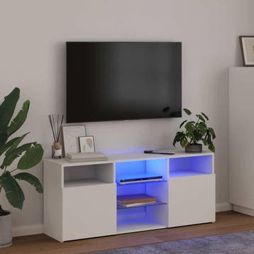 vidaXL Tv-meubel met LED-verlichting 120x30x50 cm wit, 100 tot 150 cm, Verzenden, Nieuw, Minder dan 100 cm
