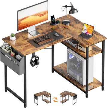 Bureau - Computertafel - Computerbureau - 120x50 cm - Bruin, Verzenden, Zo goed als nieuw