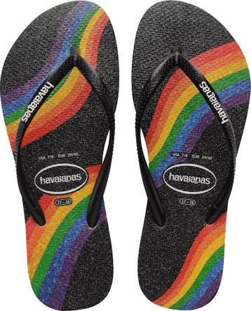 Havaianas Slim Pride Dames Slippers - Black - Maat 37/38, Verzenden, Nieuw