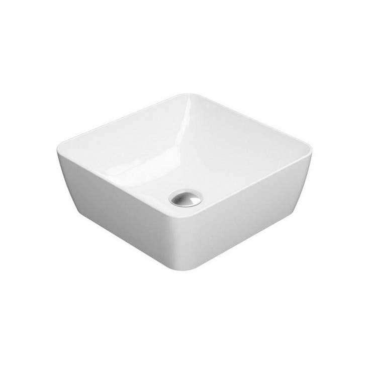 Waskom Sapho Sand Vierkant 38x14 cm Keramiek Wit, Huis en Inrichting, Badkamer | Badkamermeubels, Overige typen, Nieuw, Ophalen of Verzenden