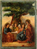 Icoon - Oudtestamentische Triniteit - Hout, Antiek en Kunst