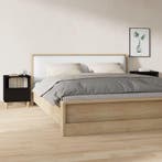vidaXL Nachtkastjes 2 st 40x35x50 cm zwart, Huis en Inrichting, Slaapkamer | Nachtkastjes, Minder dan 45 cm, Verzenden, Nieuw
