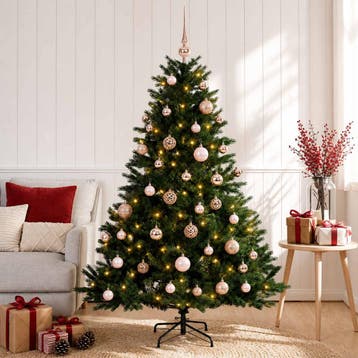 vidaXL Kunstkerstboom met kerstbal 150 cm 150 LEDs Warmwit, Diversen, Verzenden, Nieuw
