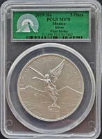 Mexican Libertad 5 oz 2019 PCGS MS70 (POP 69/0=TOP POP), Postzegels en Munten, Verzenden, Zuid-Amerika, Losse munt, Zilver