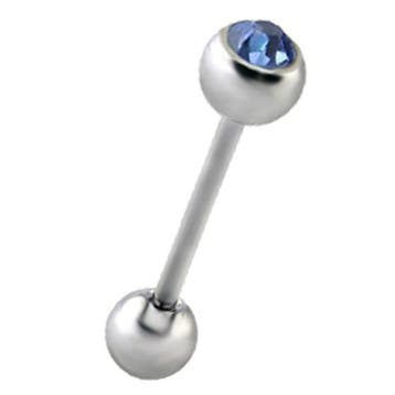 Fako Bijoux - Tongpiercing - Kristal - Blauw, Verzenden, Nieuw