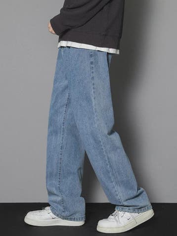 Klassieke Heren Jeans met Wijde Pijpen - Casual Denim Broek, Verzenden, Nieuw