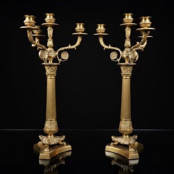Kandelaber - Verguld brons - Rijk