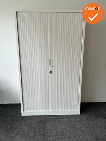 Robberechts roldeurkast - 198x120x43 - wit met witte deur..., Werkplek, Ophalen of Verzenden, Gebruikt, Kast