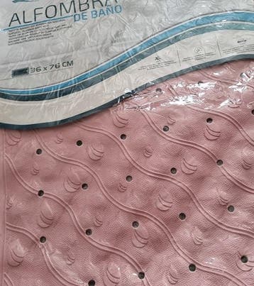 Gerimport Badmat Anti-slip 76 x 36 Cm Rubber Roze (Badkamer), Verzenden, Nieuw
