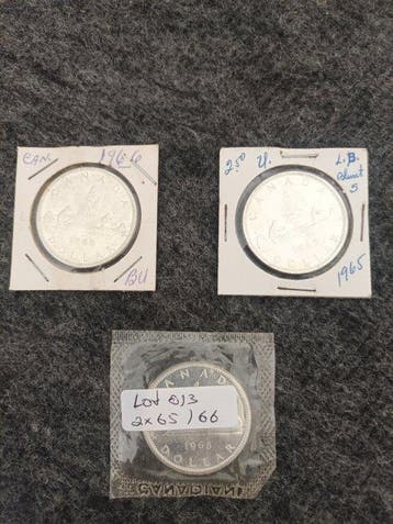 Canada. Elizabeth II. 1 Dollar 1965-1966 (Lot of 3 coins)
