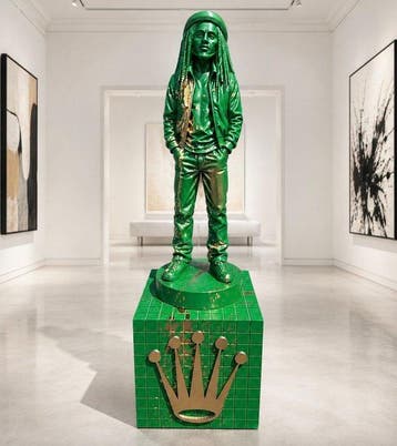 Daluxe Art - 1999 • XXL Rolex Bob Marley Display 100cm