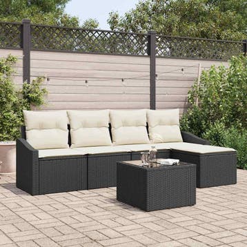 vidaXL 6 st Zwart, Verzenden, Nieuw, Rotan, 6 zitplaatsen