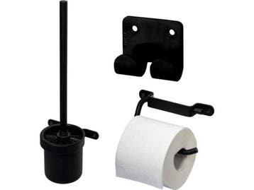 Veiling - 4x Haceka IXI Toiletset - 3-delig - Mat Zwart, Nieuw
