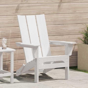 vidaXL Vouw Adirondack Stoel Wit 80,5 x 74,5 x 92 cm HDPE, Verzenden, Nieuw