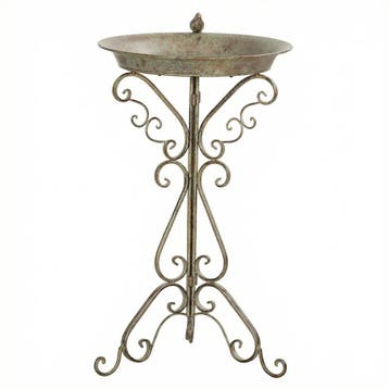 Vogelbad Met Vogelstandbeeld En Decoratieve Voet, Vintage Tu, Verzenden, Nieuw