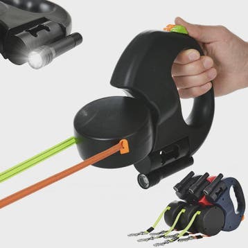 Dubbele Intrekbare Hondenlijn met LED Verlichting - 3m, Anti, Verzenden, Nieuw