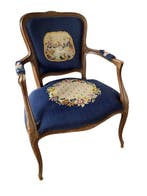 Fauteuil - Lodewijk XV (Louis XV) - Hout, Wol, Beuken -