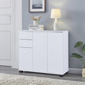 [en.casa] Halmeubel Crimla 72x80x28 cm wit, Verzenden, Nieuw