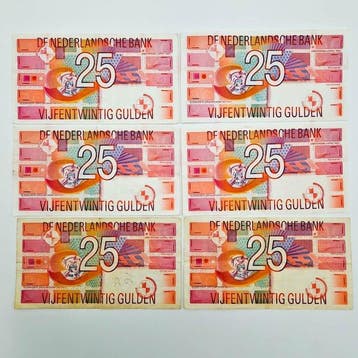 Nederland. - 6 x 25 Gulden - 1989 - PL71 (Zonder