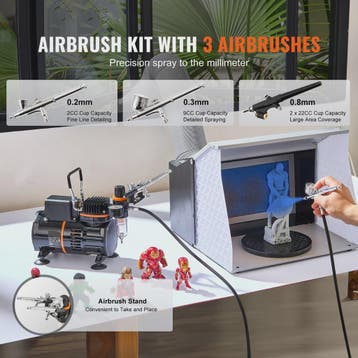 Professionele Airbrush Kit met Dubbele Ventilator Compressor, Doe-het-zelf en Verbouw, Compressors, Verzenden, Nieuw