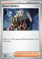 Bosss Orders Ghetsis 172/193 reverse holo Paldea evolved, Ophalen of Verzenden, Nieuw, Losse kaart, Foil