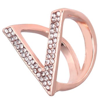 Fako Bijoux - Sjaalklem - V-Model Strass - 26x27x22mm - Rosé, Verzenden, Nieuw