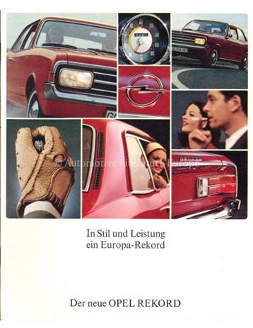 1966 OPEL OLYMPIA REKORD BROCHURE DUITS, Nieuw, Opel, Author