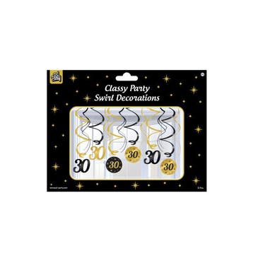 Classy Party Swirl Decorations 30 jaar, Verzenden, Nieuw, Versiering, Verjaardag