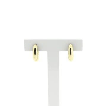 Gouden ovale oorringen (Oorbellen), Sieraden, Tassen en Uiterlijk, Ophalen of Verzenden, Gebruikt, Goud, Goud