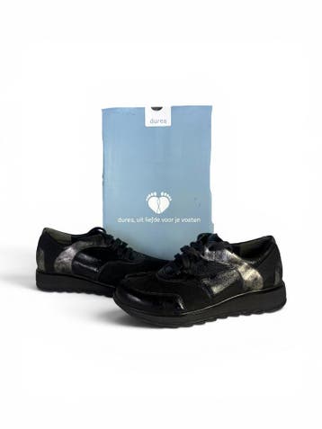 Durea Dames Comfort Sneakers Zwart Leer Suède – H-Wijdte, Kleding | Dames, Schoenen, Nieuw