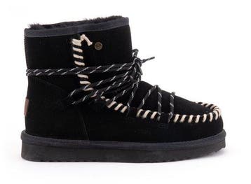 Warmbat Kalbarri Suede lace boot Dames Laarzen - Zwart Maat, Verzenden, Nieuw