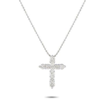 Ketting met hanger - 18 karaat Witgoud, 18K witgoud 0,70 ct