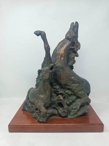 Aligi Sassu - Aligi Sassu (1912-2000) - sculptuur, Cavalli, Antiek en Kunst