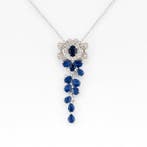 Zonder minimumprijs - Halsketting Verguld Saffier - Topaas -, Nieuw