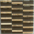 Wand Mozaïek Tegels Factory Glas/Natuursteen Bruin - Matj.., Wandtegels, Nieuw, Ophalen of Verzenden, 20 tot 40 cm