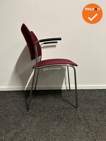 Vergaderstoel - Casala - Rood gestoffeerd (Vergaderstoelen), Vergader- of Presentatieruimte, Ophalen of Verzenden, Gebruikt, Stoel