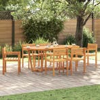 vidaXL 7-delige tuinset van massief acaciahout, Tuin en Terras, Tuinsets en Loungesets, Verzenden, Nieuw, Hardhout, Tuinset