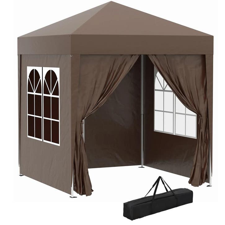TRUUSK Vouwpaviljoen 2x2m - 4 Zijwanden met Ramen - UV-besch, Tuin en Terras, Planten | Bomen, Verzenden