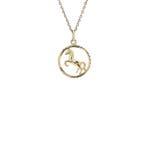 Gouden hanger paard 14 karaat, Verzenden, Zo goed als nieuw, Goud
