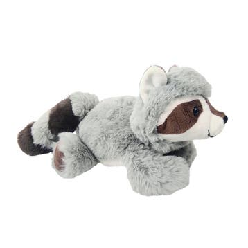 Pluche wasbeer knuffel - grijs/zwart - zittend - 25 cm, Verzenden, Nieuw