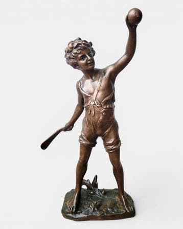 After Franz Iffland (1862-1935) - sculptuur, Cricket boy -